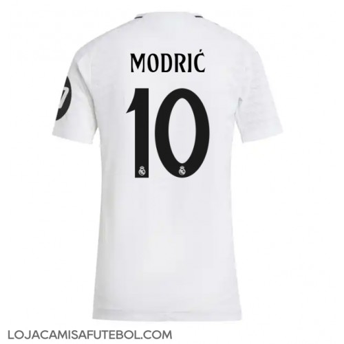 Camisa de Futebol Real Madrid Luka Modric #10 Equipamento Principal Mulheres 2024-25 Manga Curta